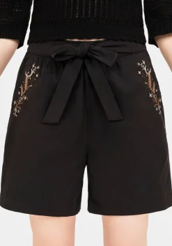 Abellona Embroidered Belted Short