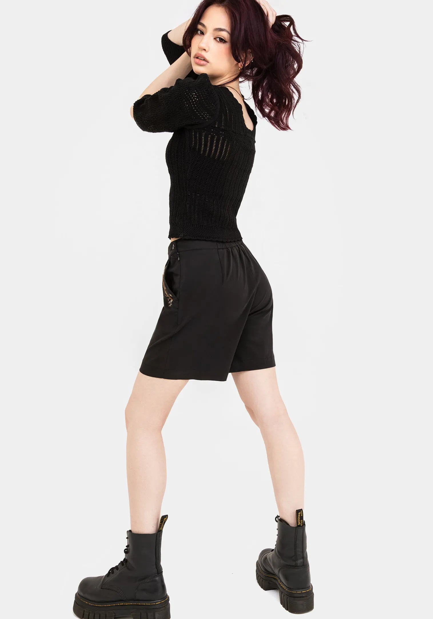 Abellona Embroidered Belted Short
