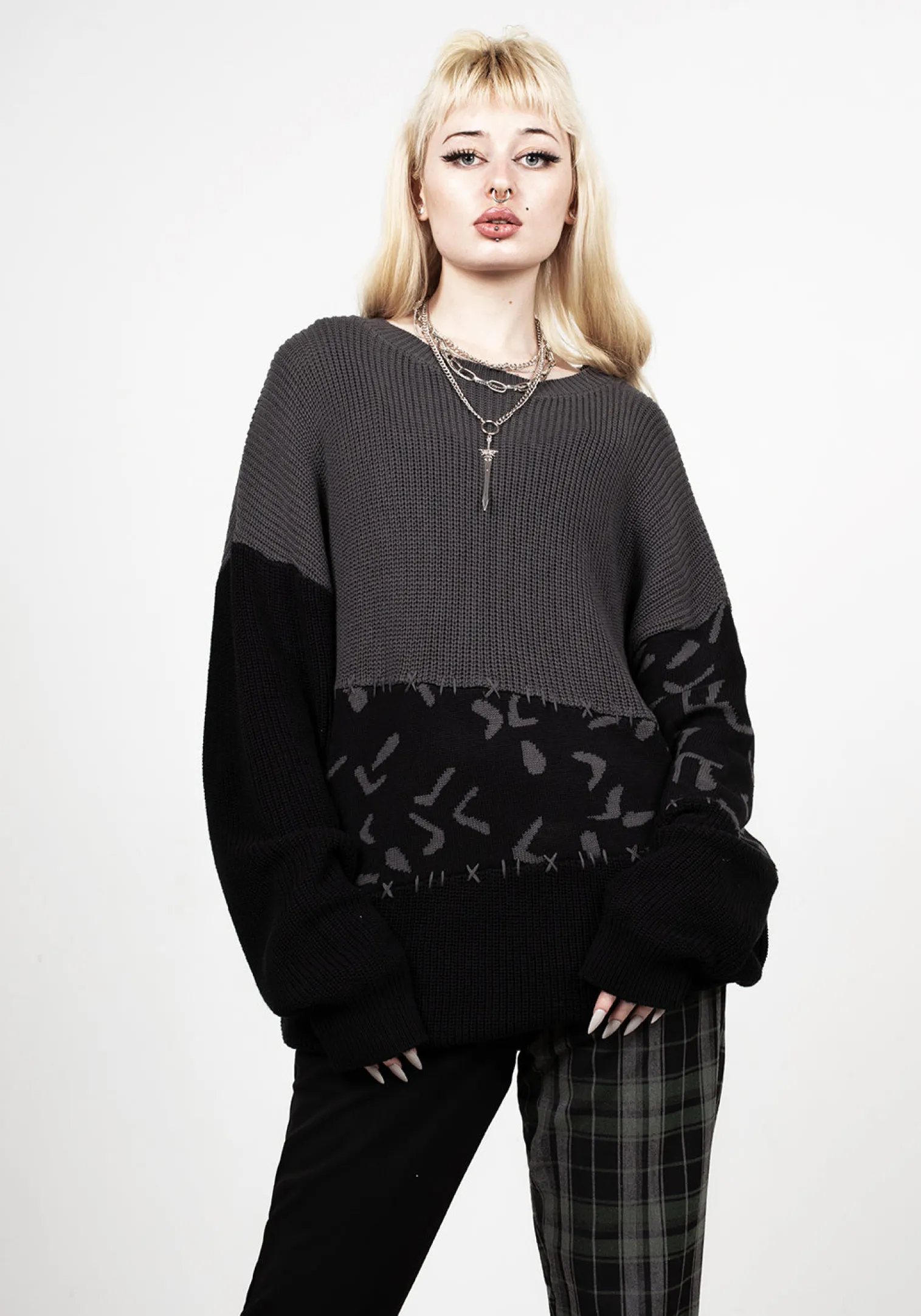 Abstract Longline Sweater