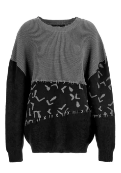 Abstract Longline Sweater