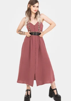 Abundance Cotton Floral Embroidered Bodice Cami Midaxi Dress