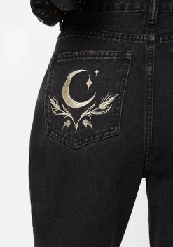 Abundia Embroidered Mom Jeans