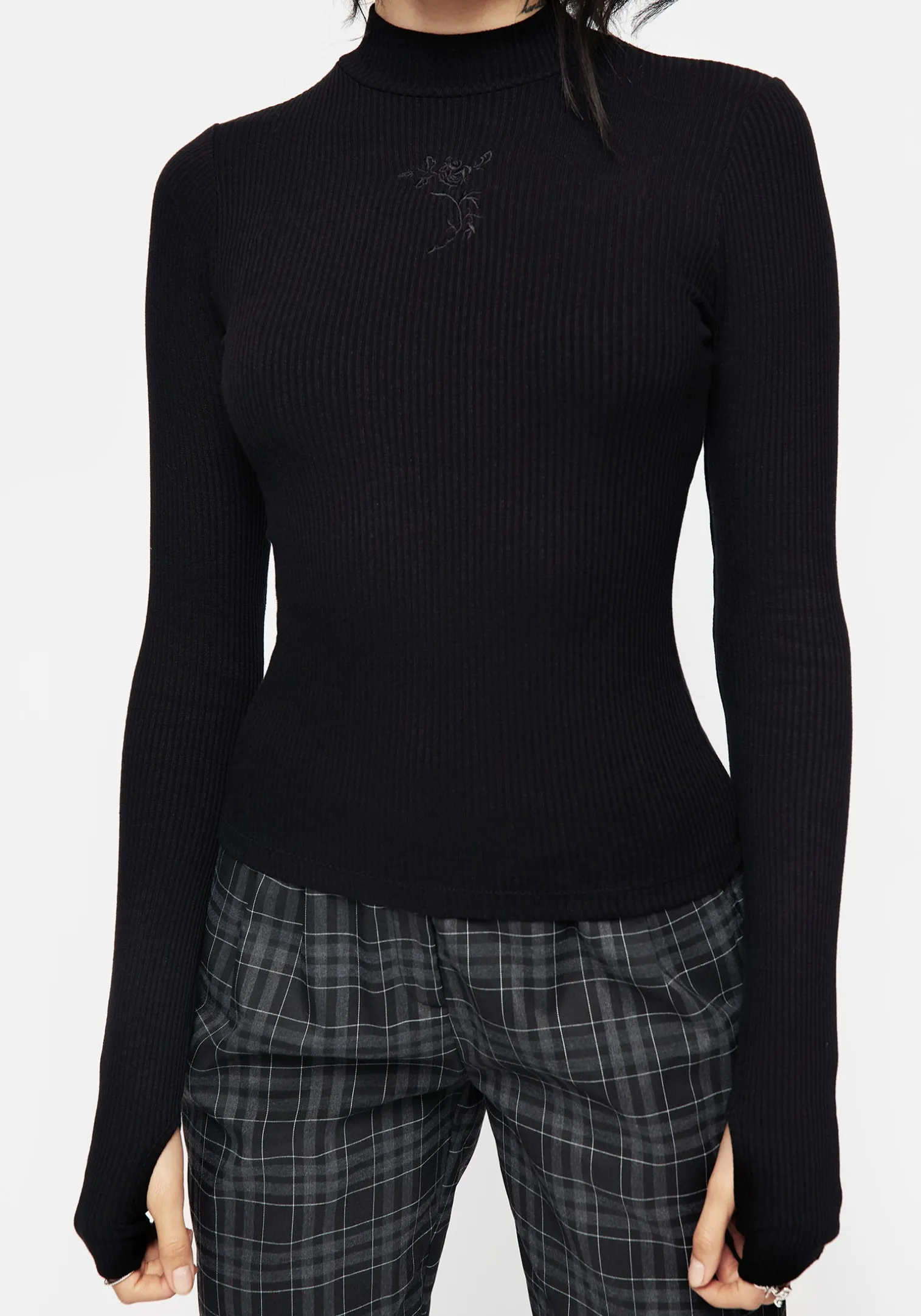 Adonia High Neck Ribbed Top