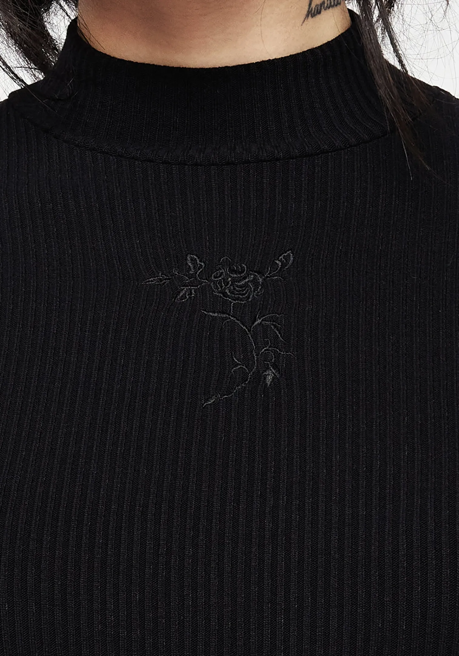 Adonia High Neck Ribbed Top