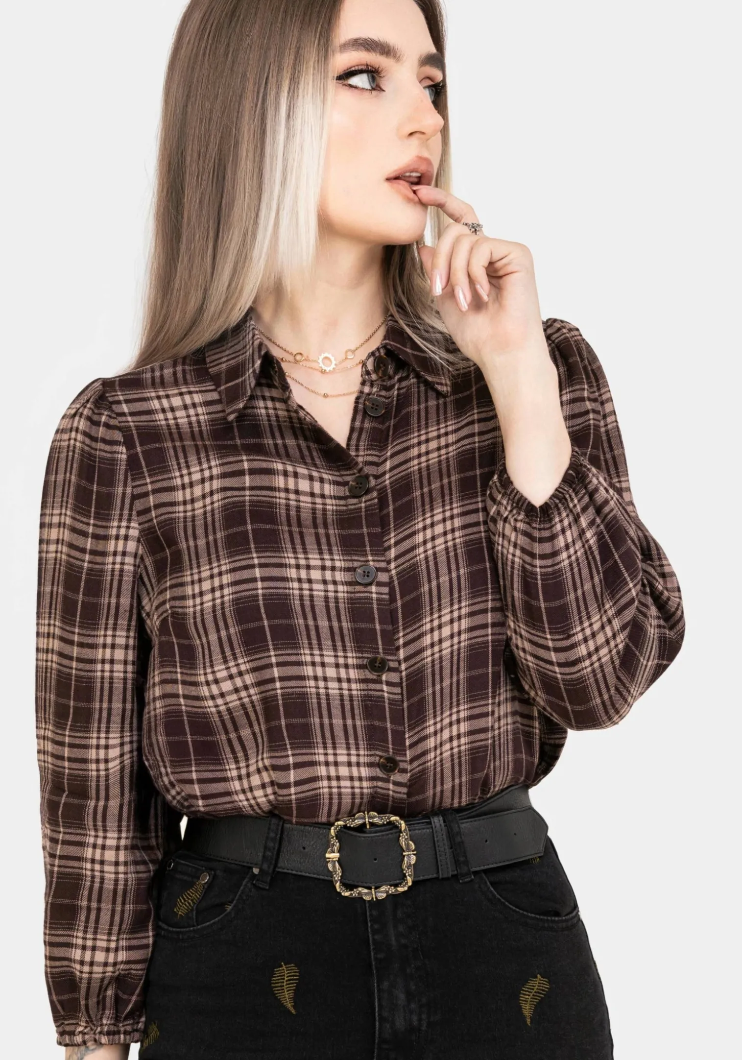 Adra Check Button Up Shirt