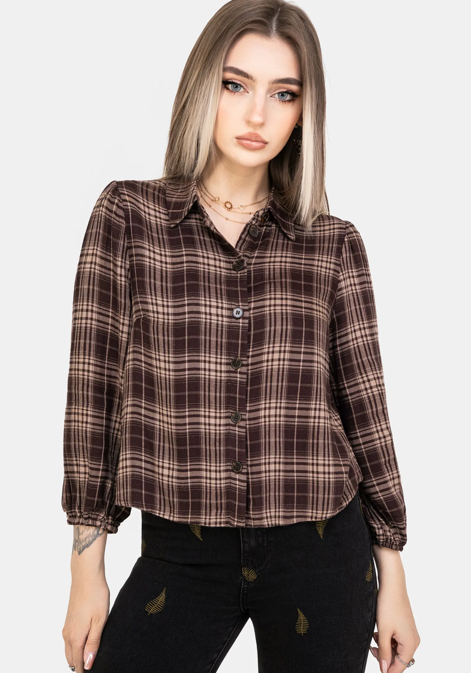 Adra Check Button Up Shirt