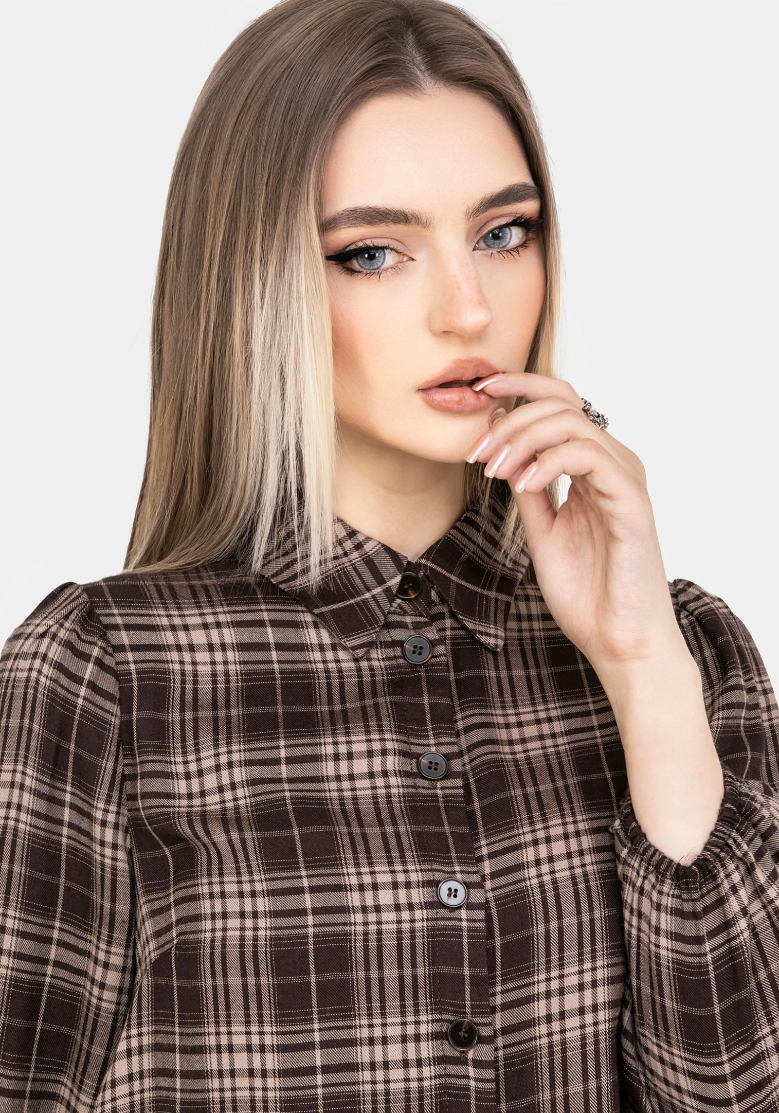 Adra Check Button Up Shirt
