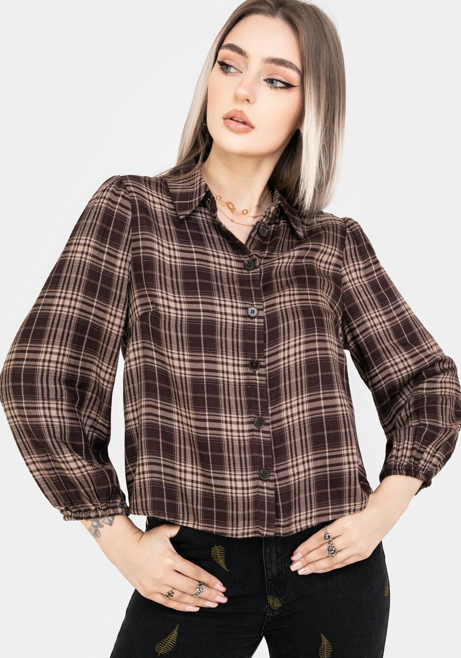 Adra Check Button Up Shirt