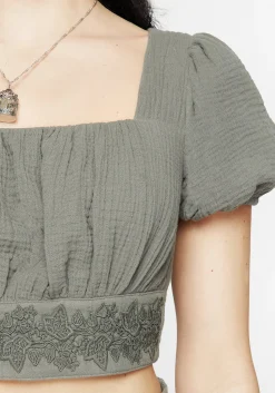 Alder Cotton Ivy Detail Crop Top