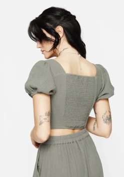 Alder Cotton Ivy Detail Crop Top