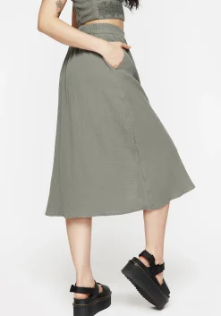 Alder Cotton Ivy Detail Midi Skirt