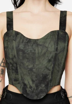 Alessandra Tie Dye Print Corset Top