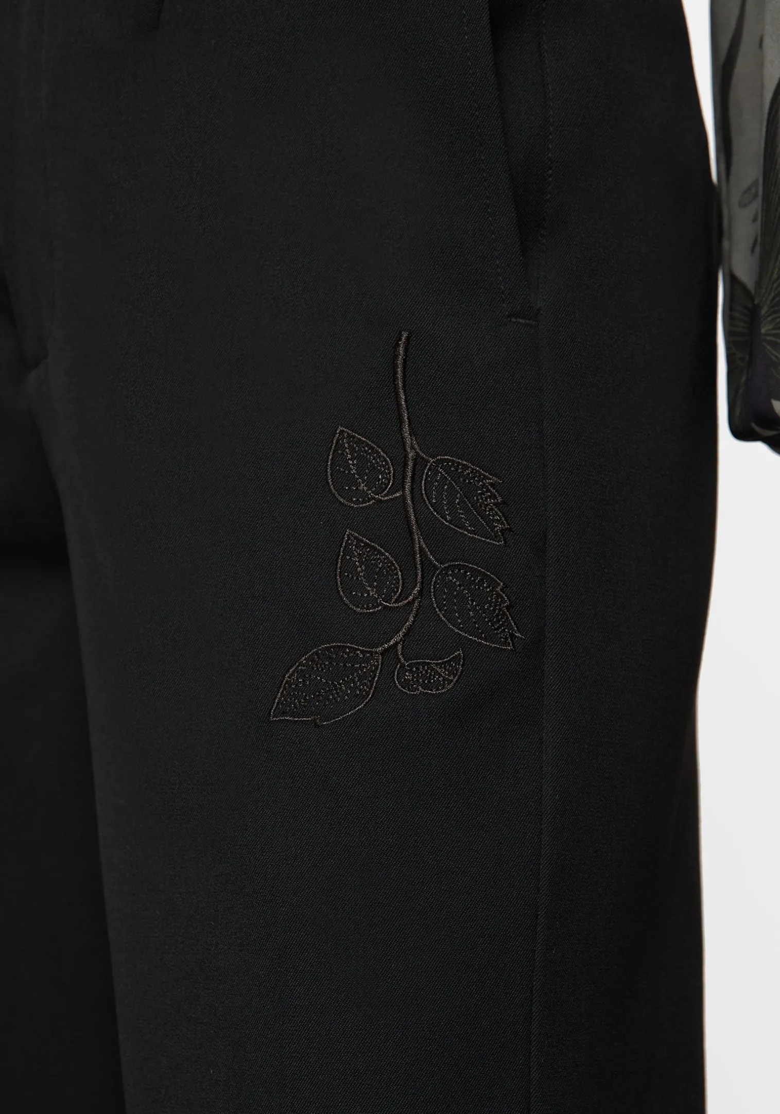 Amalthea Embroidered Tailored Wide Leg Trousers