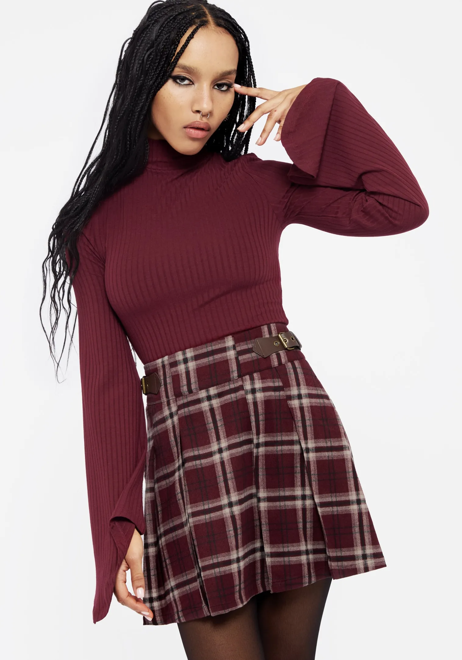 Amata Flared Sleeve Top - Red