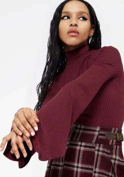 Amata Flared Sleeve Top - Red