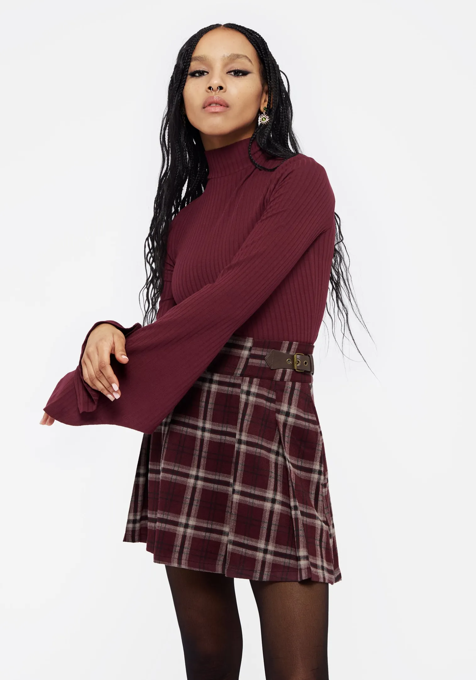 Amata Flared Sleeve Top - Red