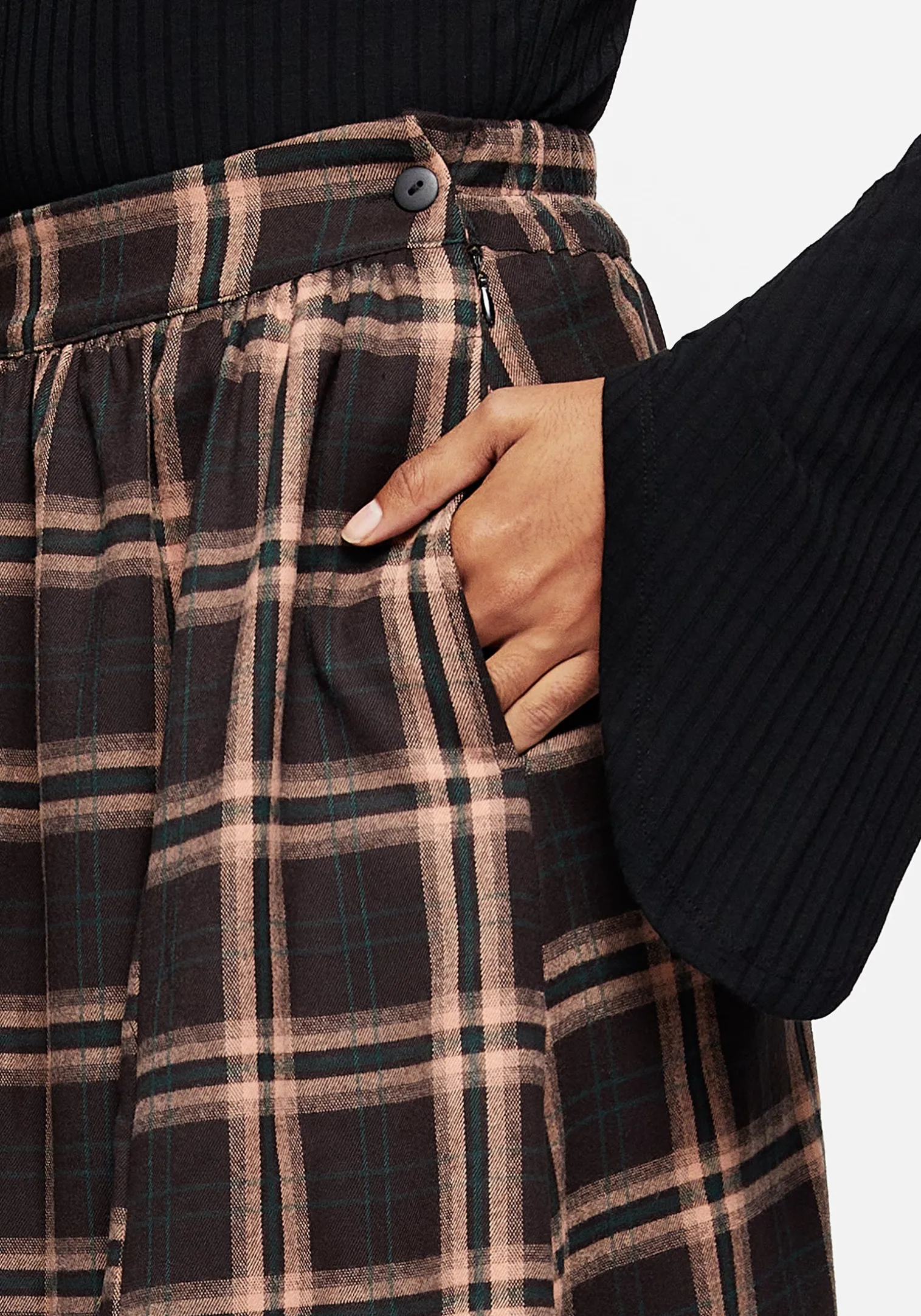 Ambrose Check Midi Skirt