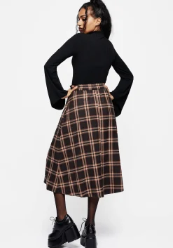 Ambrose Check Midi Skirt