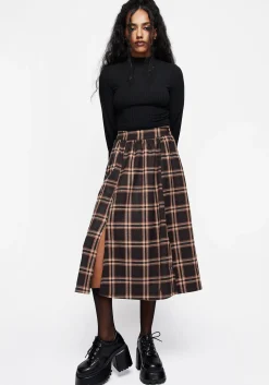 Ambrose Check Midi Skirt