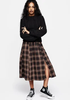 Ambrose Check Midi Skirt