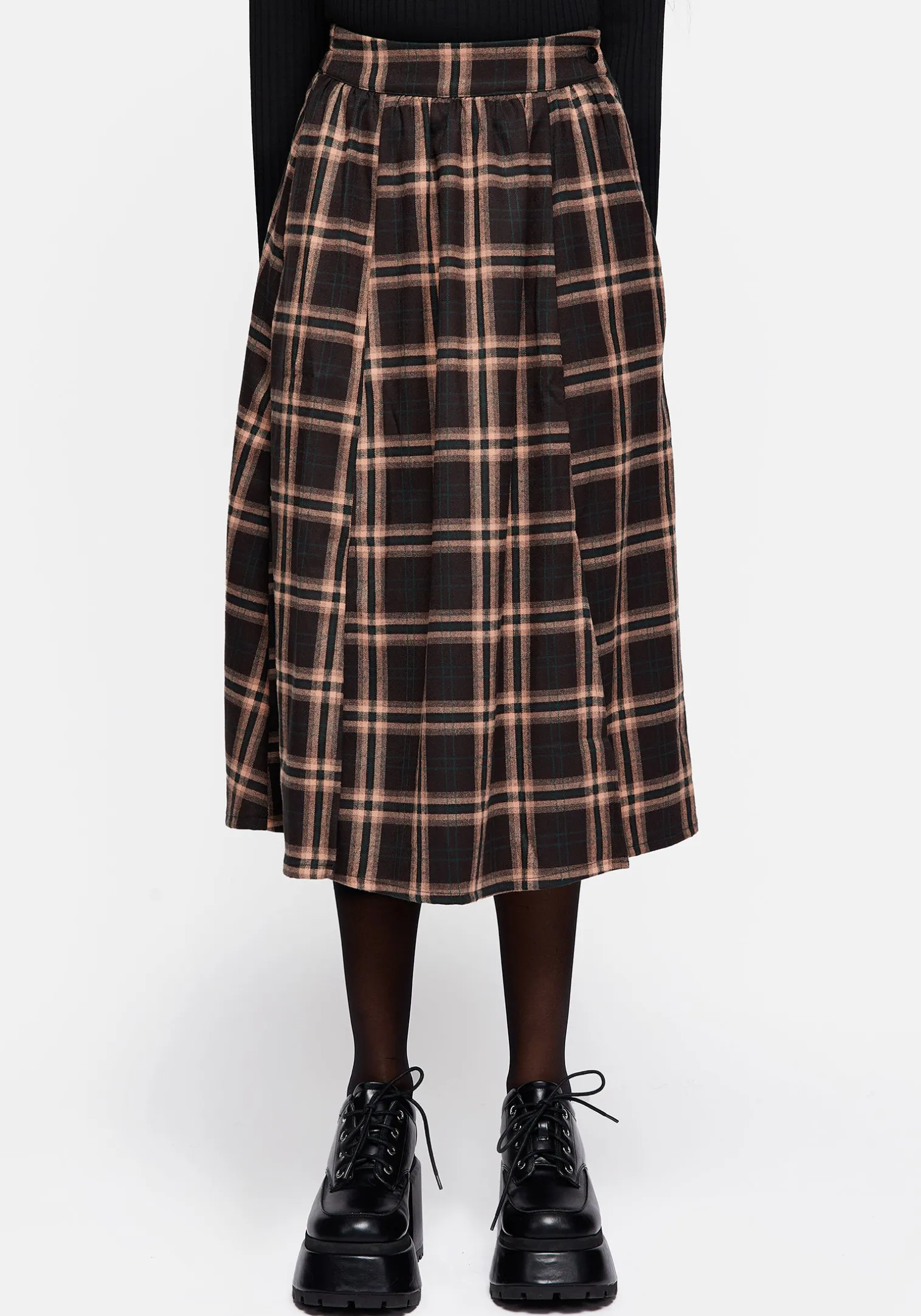 Ambrose Check Midi Skirt