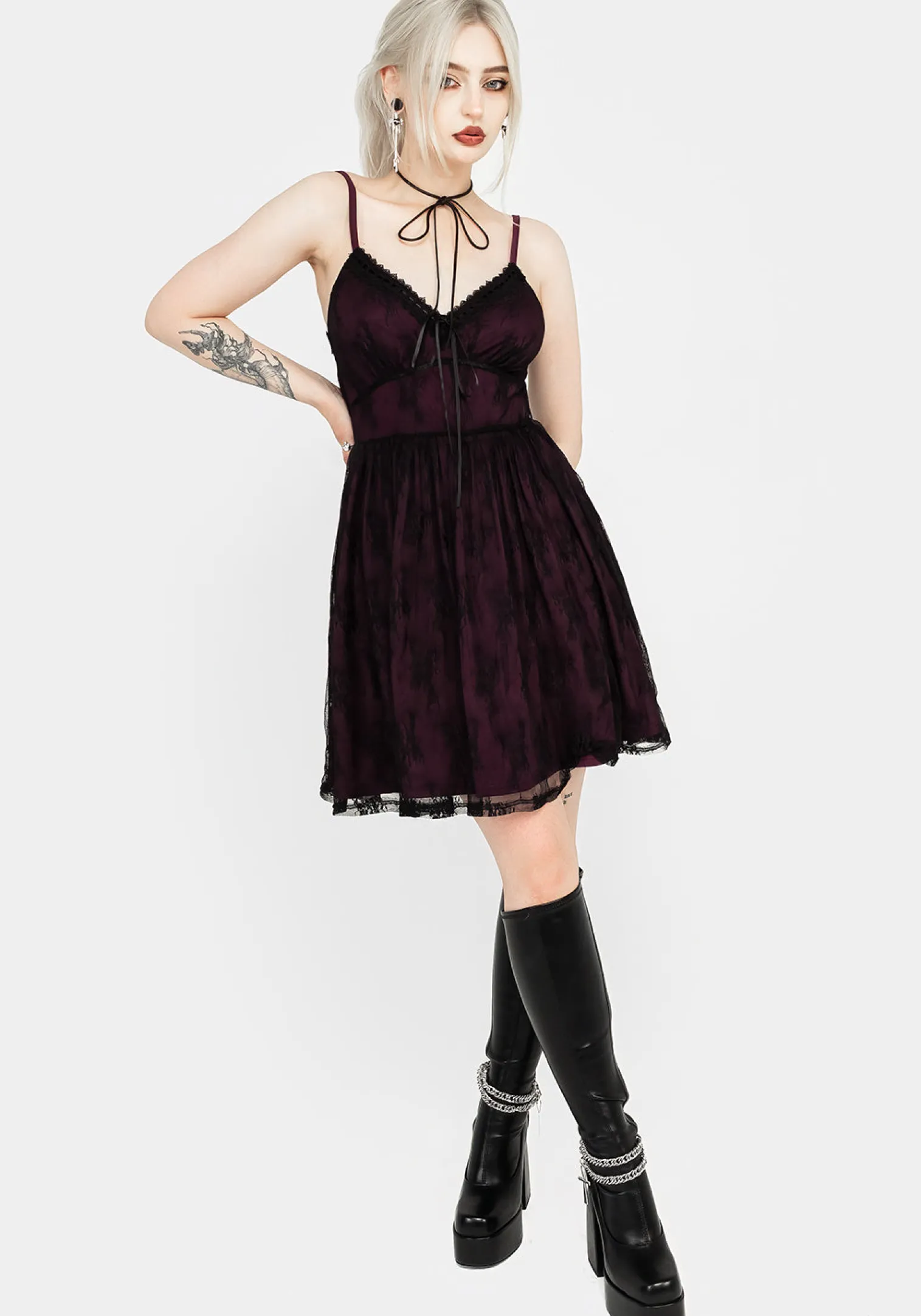 Anastasie Stretch Lace Mini Dress