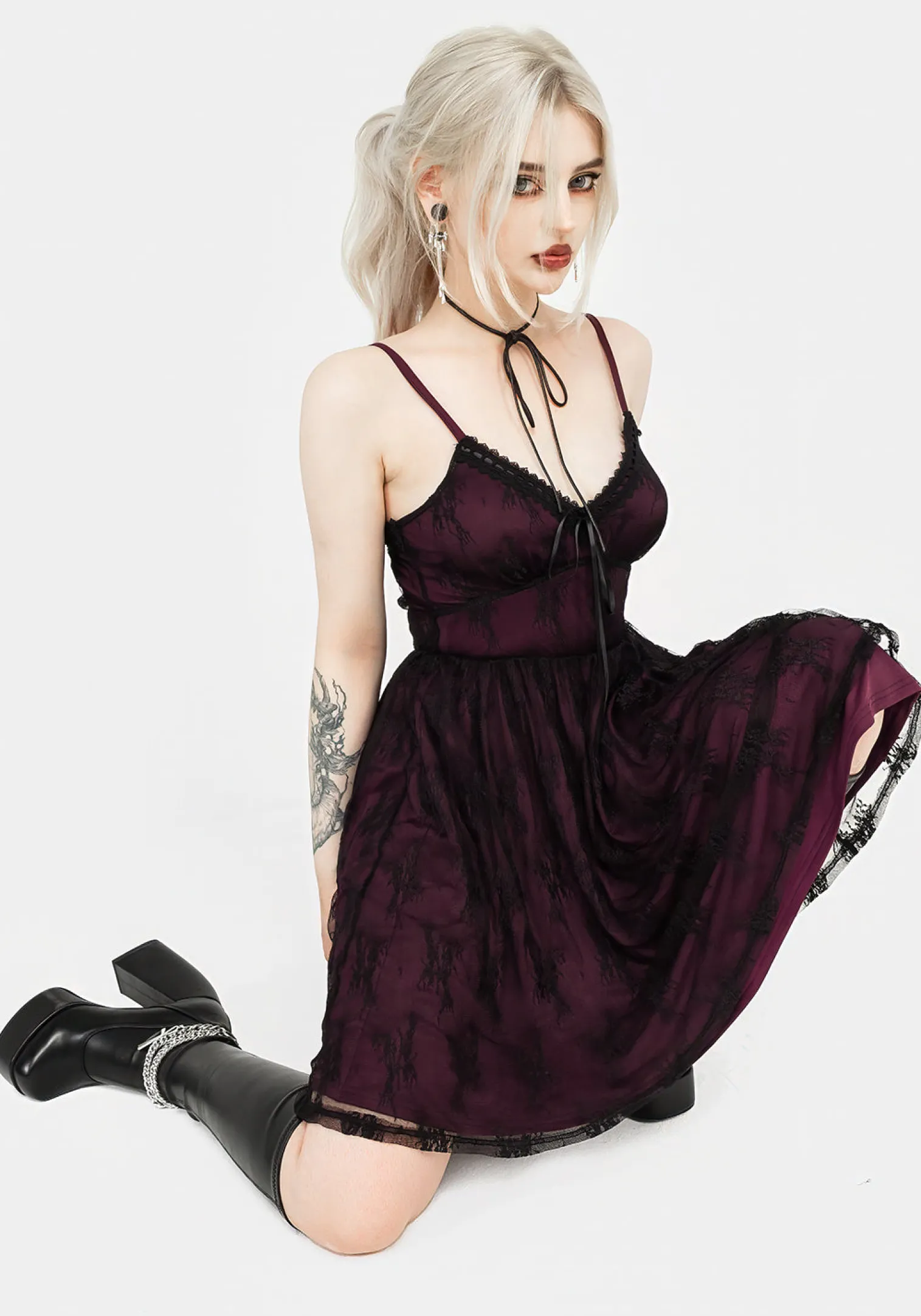 Anastasie Stretch Lace Mini Dress
