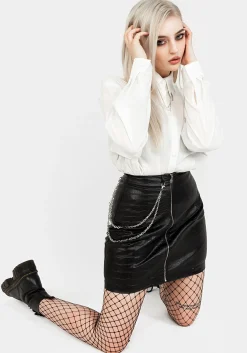 Antrum Zip Front Mini Skirt