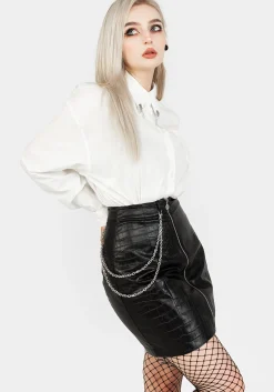 Antrum Zip Front Mini Skirt