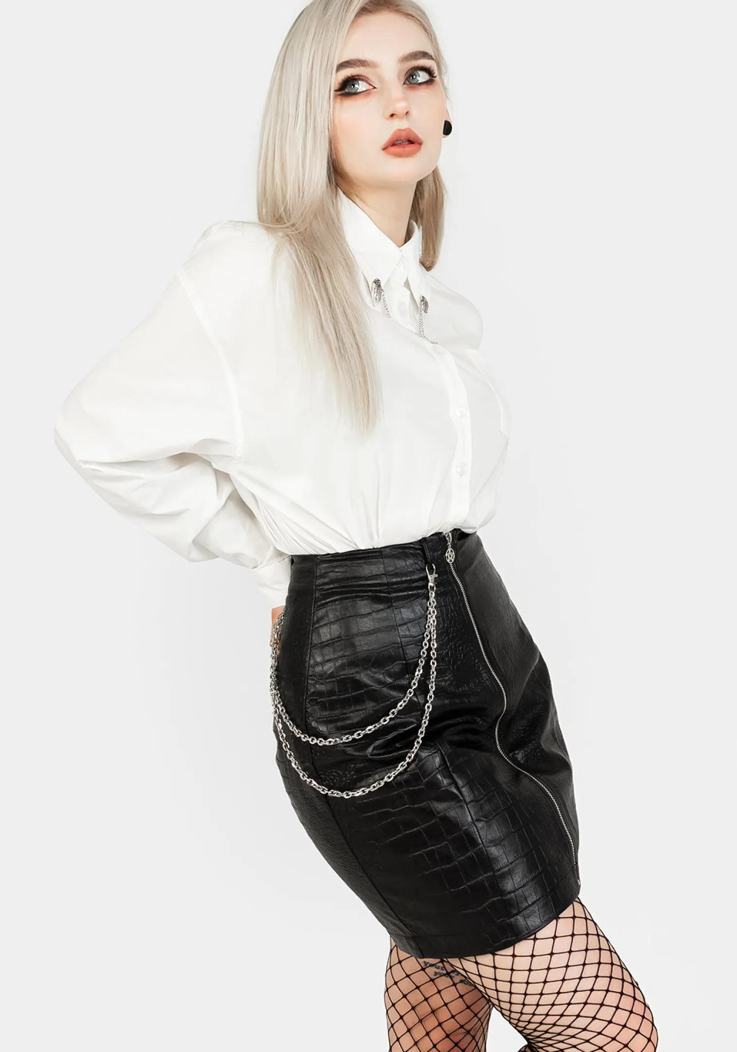 Antrum Zip Front Mini Skirt