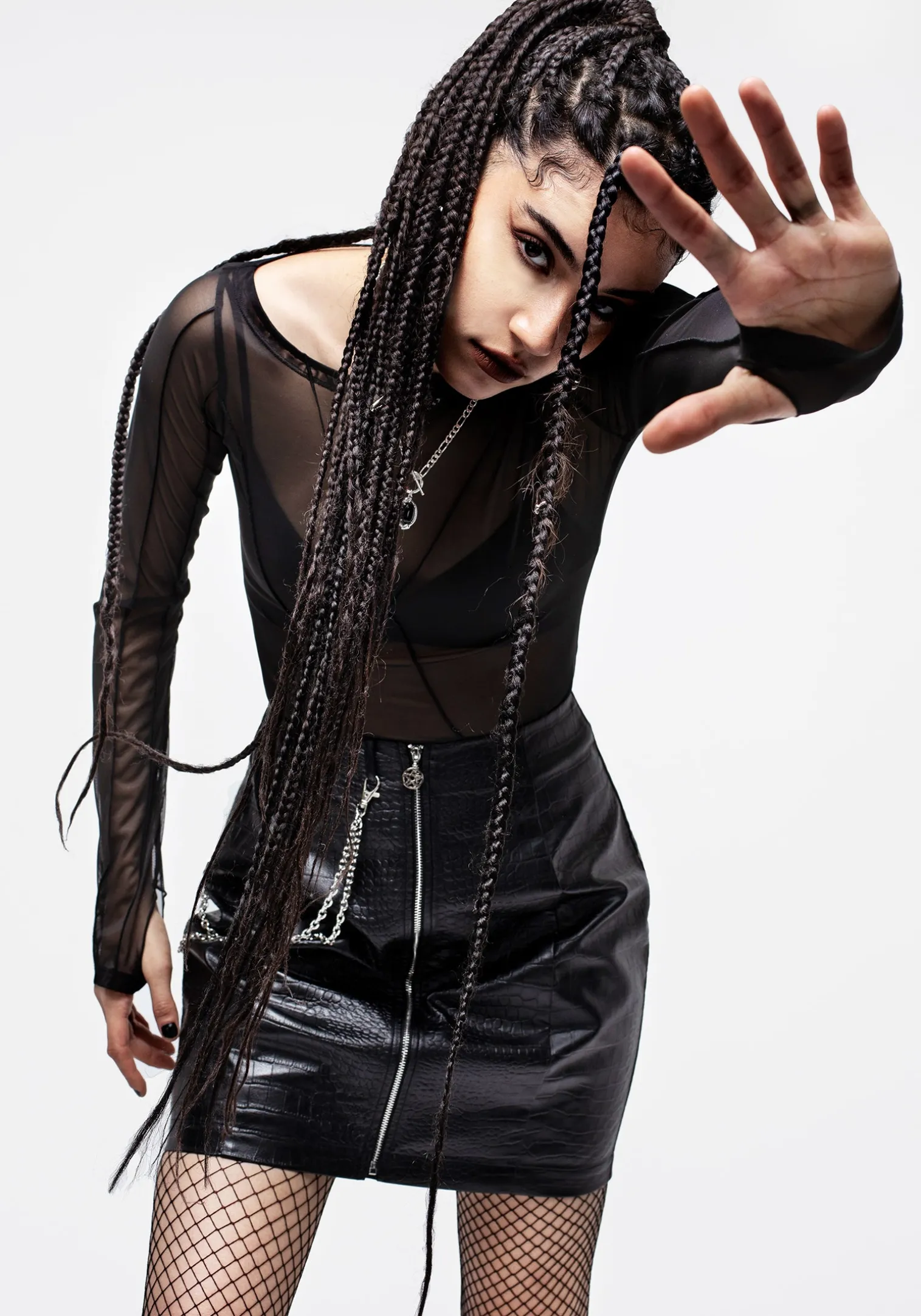 Antrum Zip Front Mini Skirt