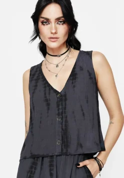 Aria Tie Dye Button Up Top