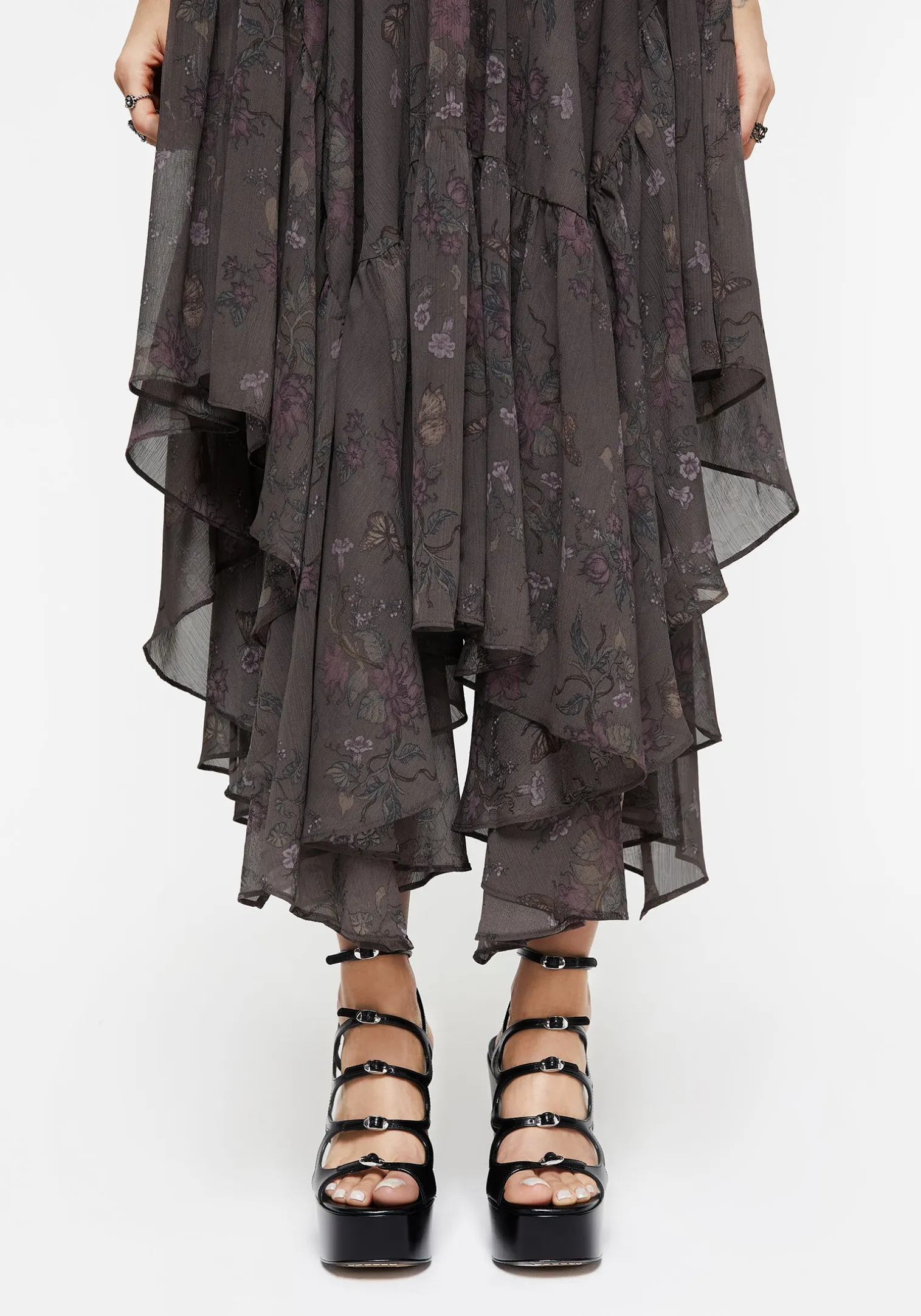 Arnora Chiffon Handkerchief Hem Midaxi Skirt