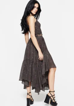 Arnora Chiffon Handkerchief Hem Midaxi Skirt