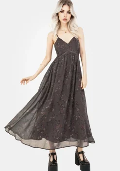 Arnora Chiffon Lace Insert Cami Midaxi Dress