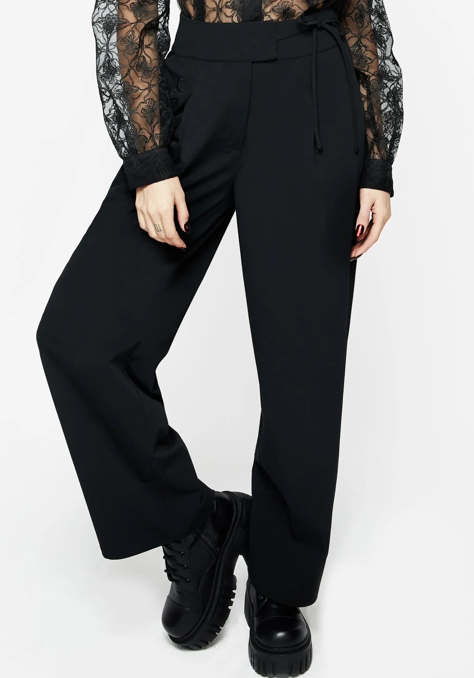 Asteria Tie Waist Embroidered Trousers