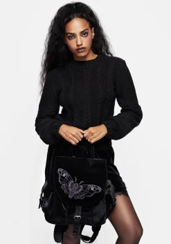 Atropos Moth Embroidered Satchel Backpack
