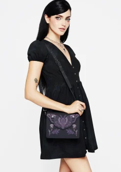 Atropos Moth Embroidered Mini Crossbody Bag