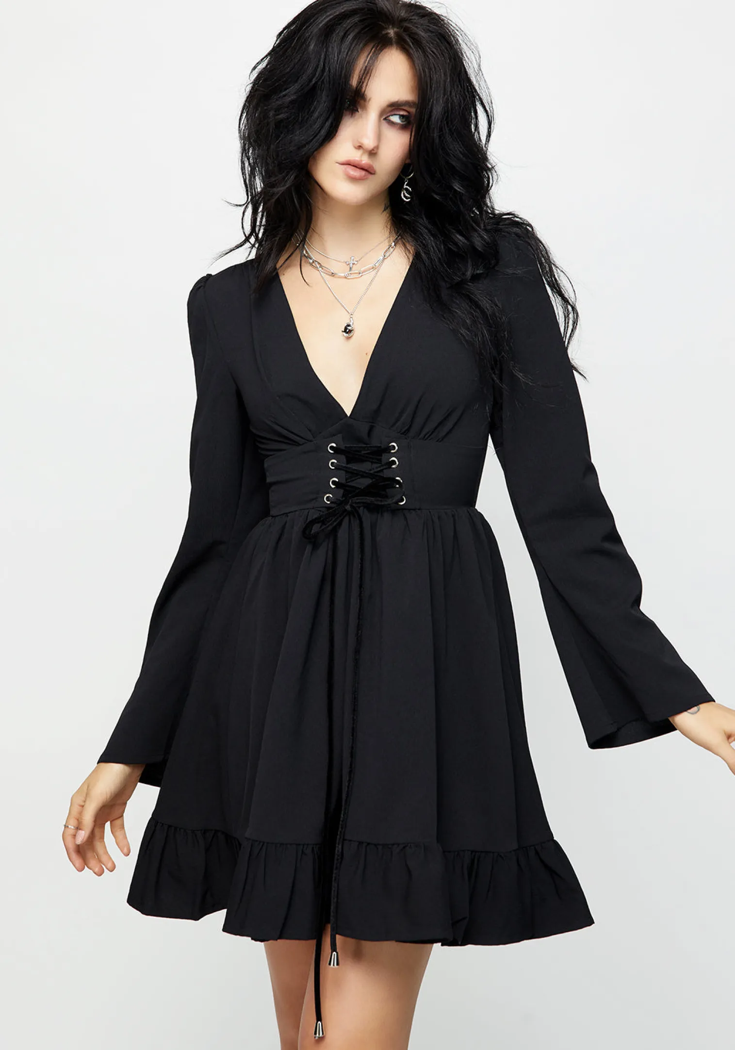 Aura Lace Up Mini Dress