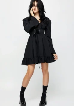 Aura Lace Up Mini Dress
