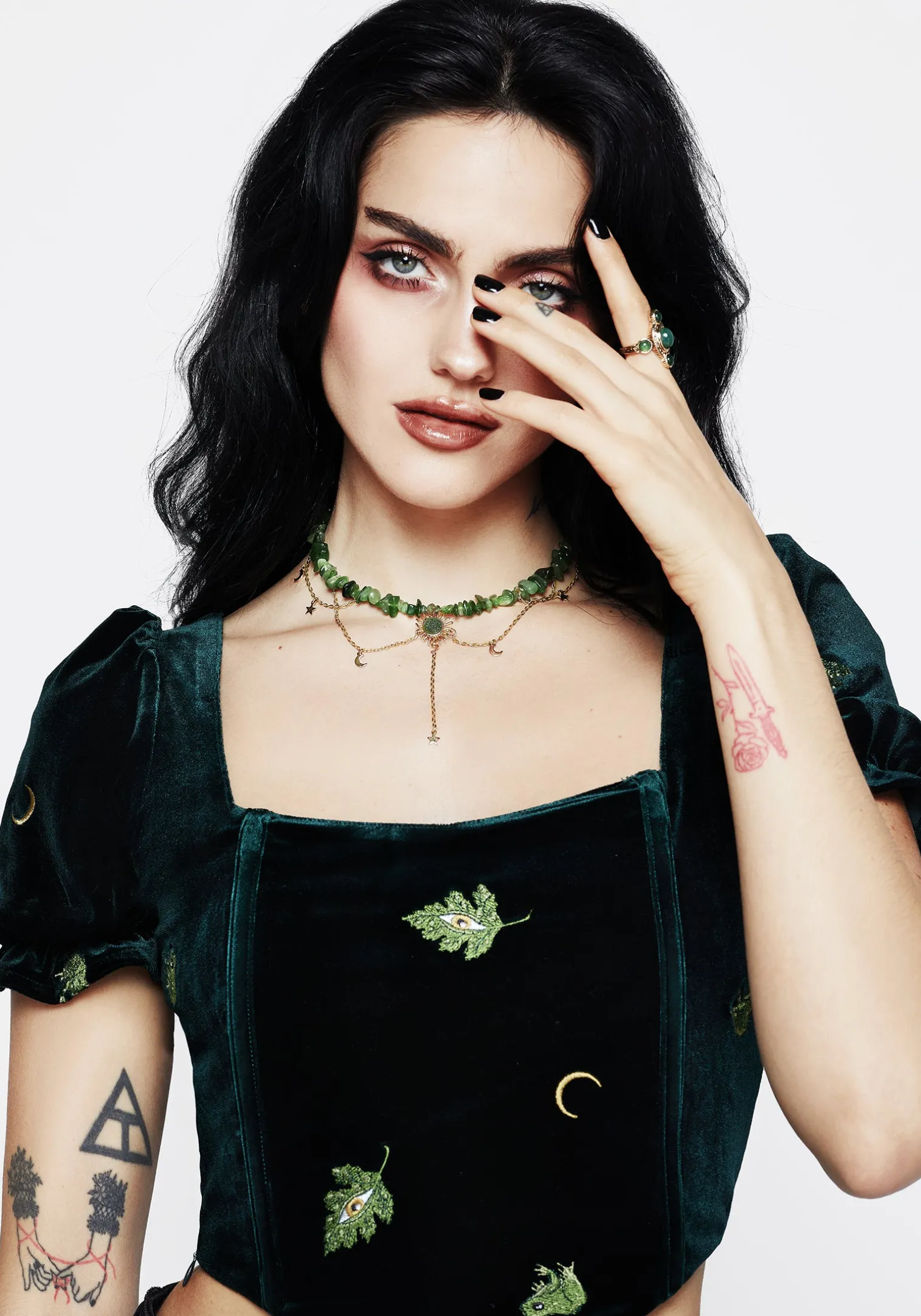 Aurora Gem Choker Necklace - Green