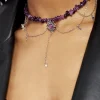 Aurora Gem Choker Necklace - Purple
