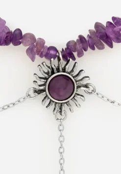 Aurora Gem Choker Necklace - Purple