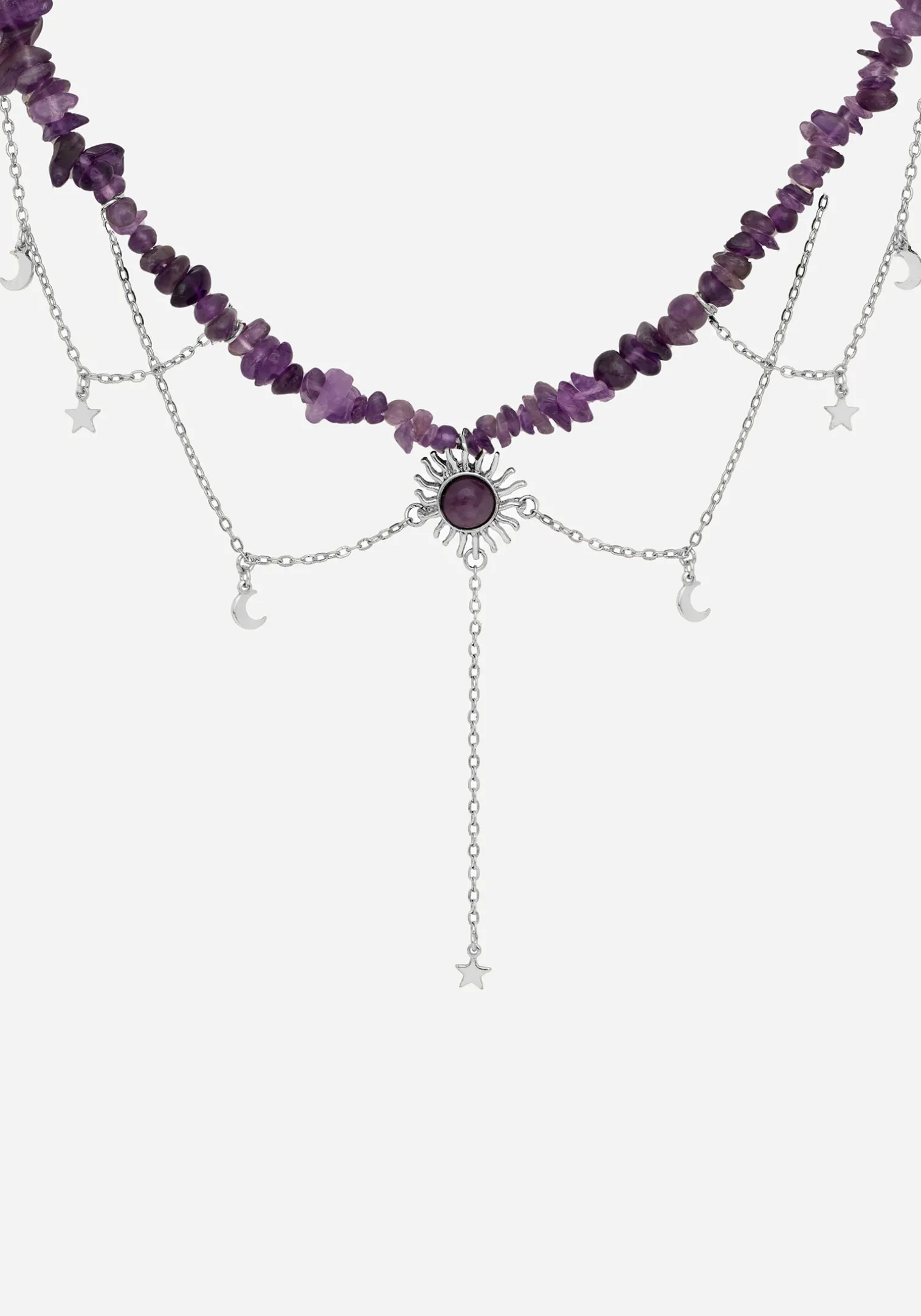 Aurora Gem Choker Necklace - Purple