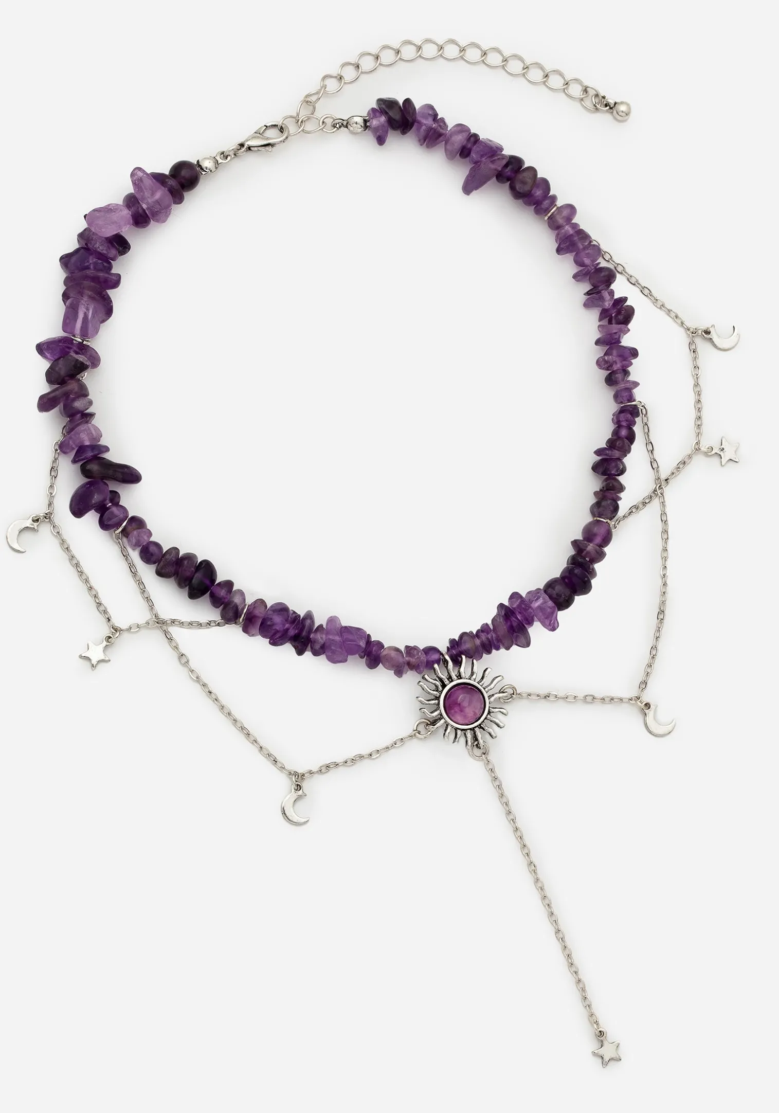 Aurora Gem Choker Necklace - Purple