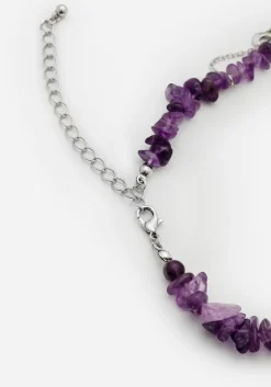 Aurora Gem Choker Necklace - Purple