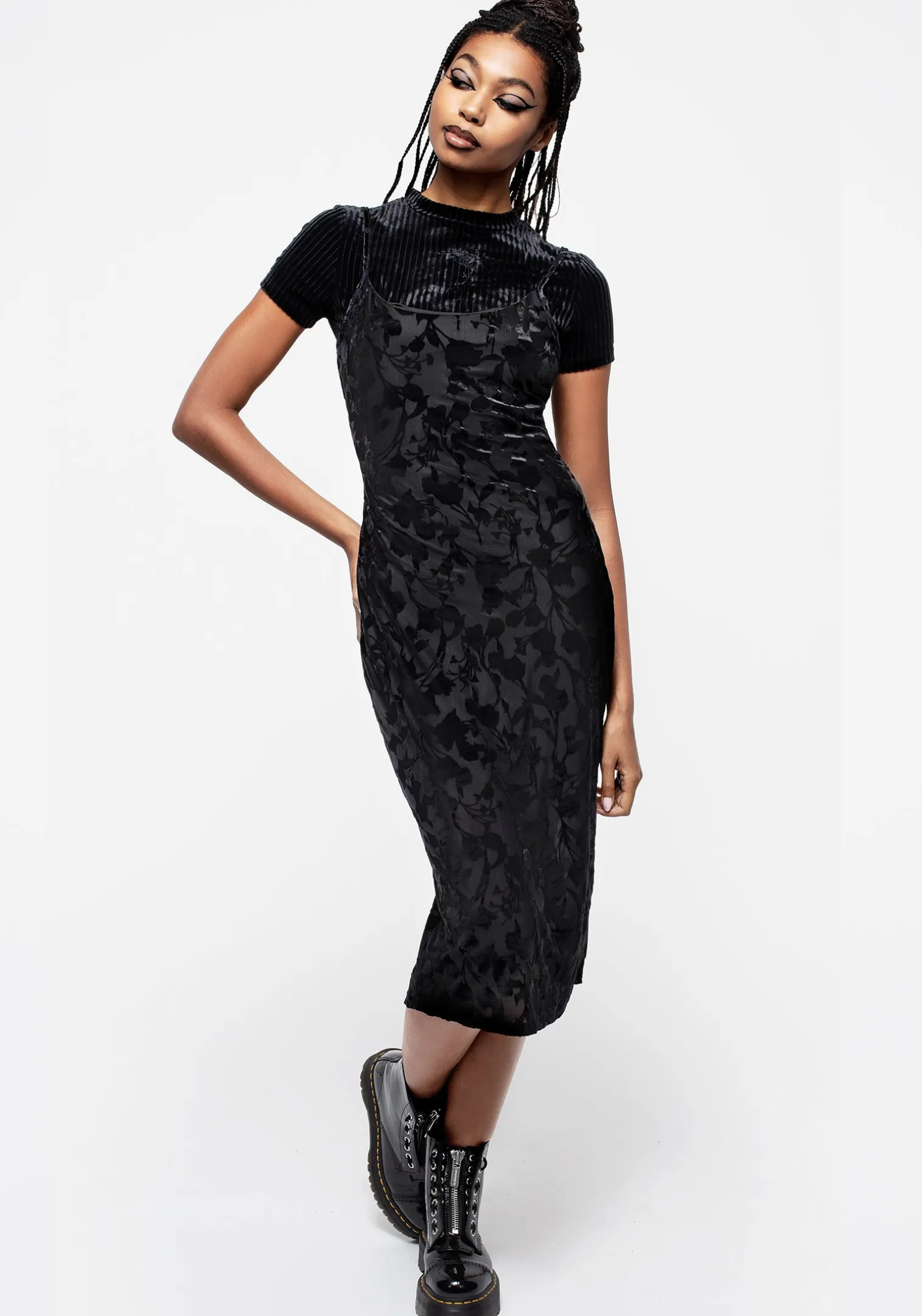 Ava Devoré Mesh Midi Dress