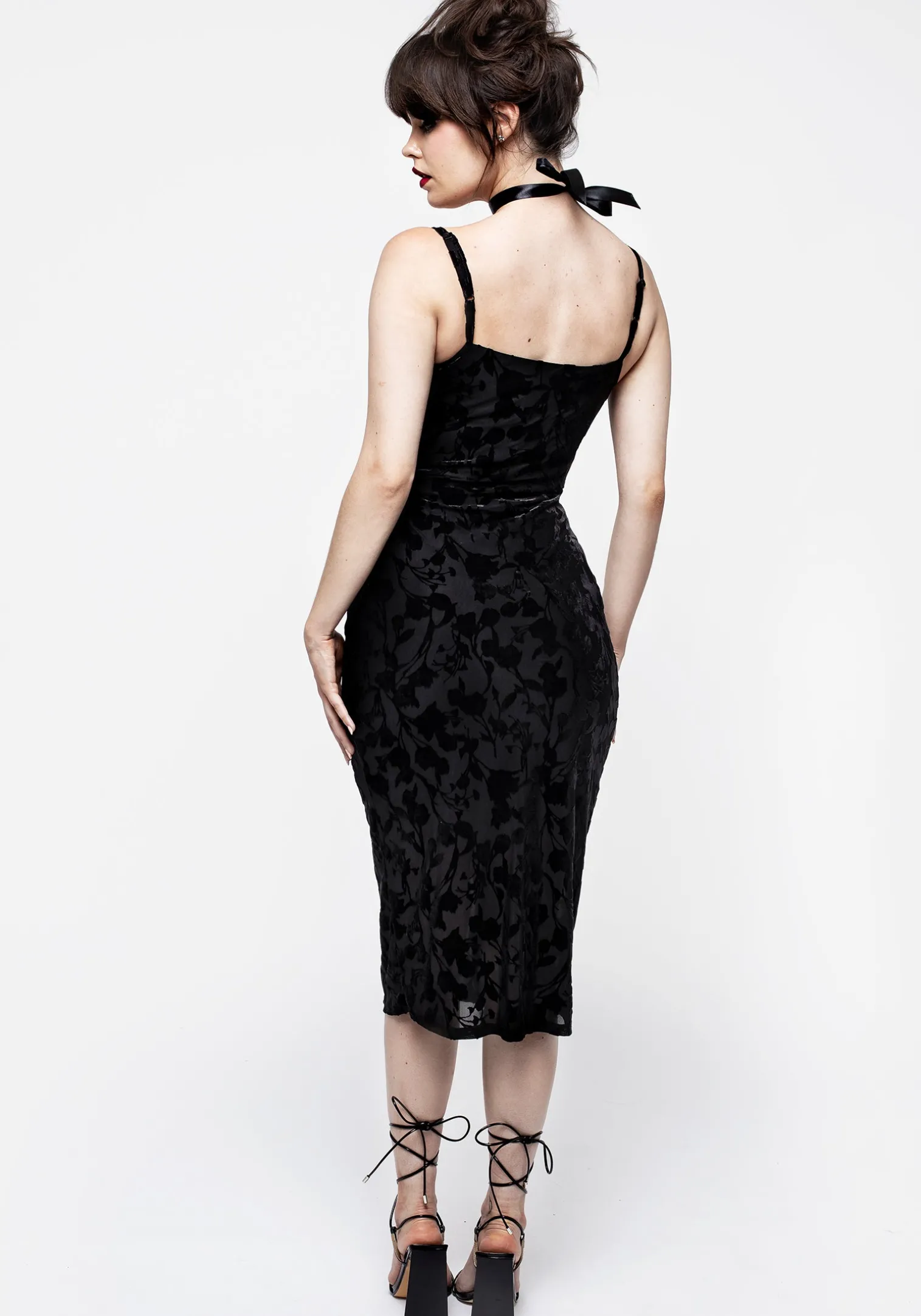 Ava Devoré Mesh Midi Dress