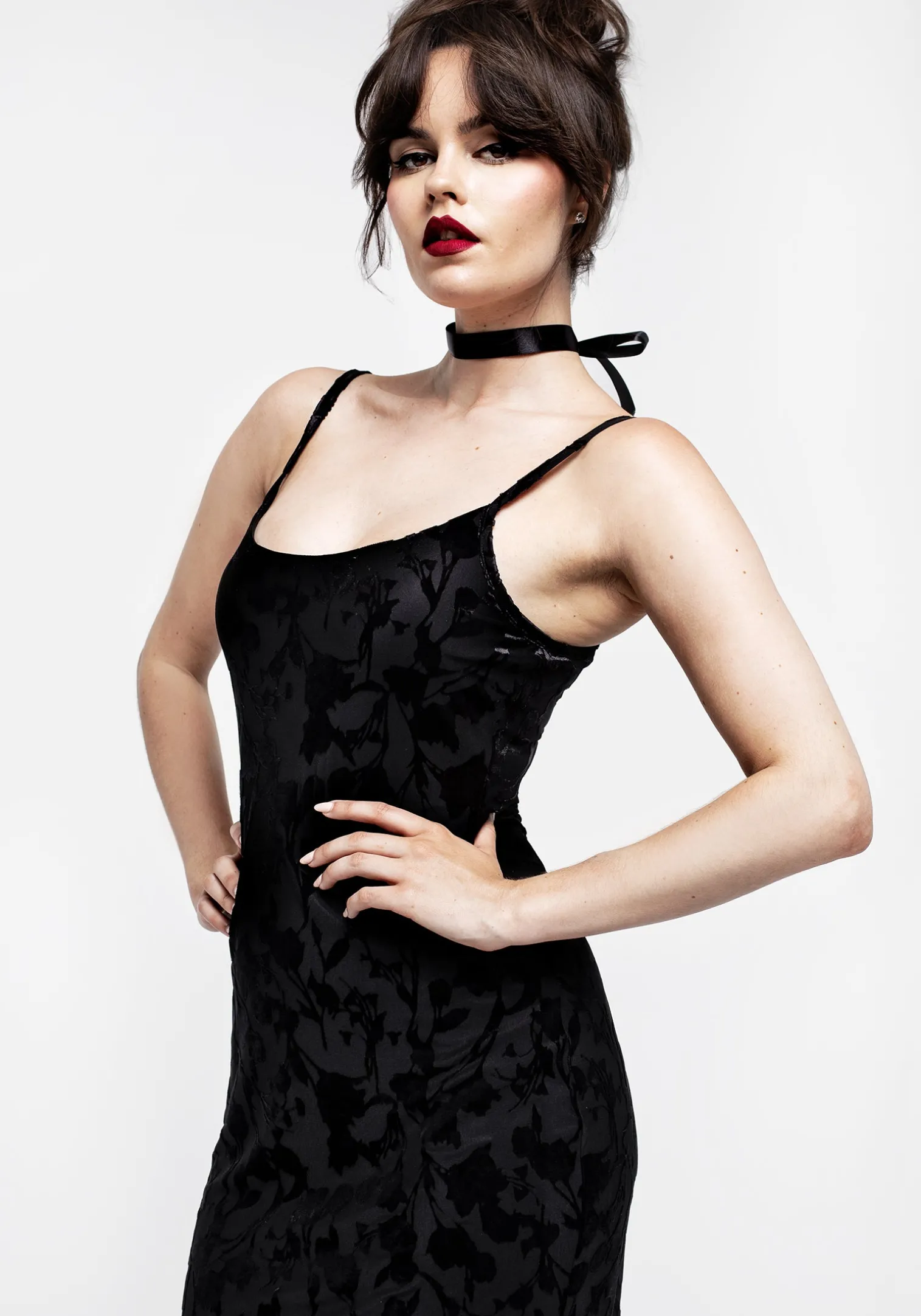 Ava Devoré Mesh Midi Dress