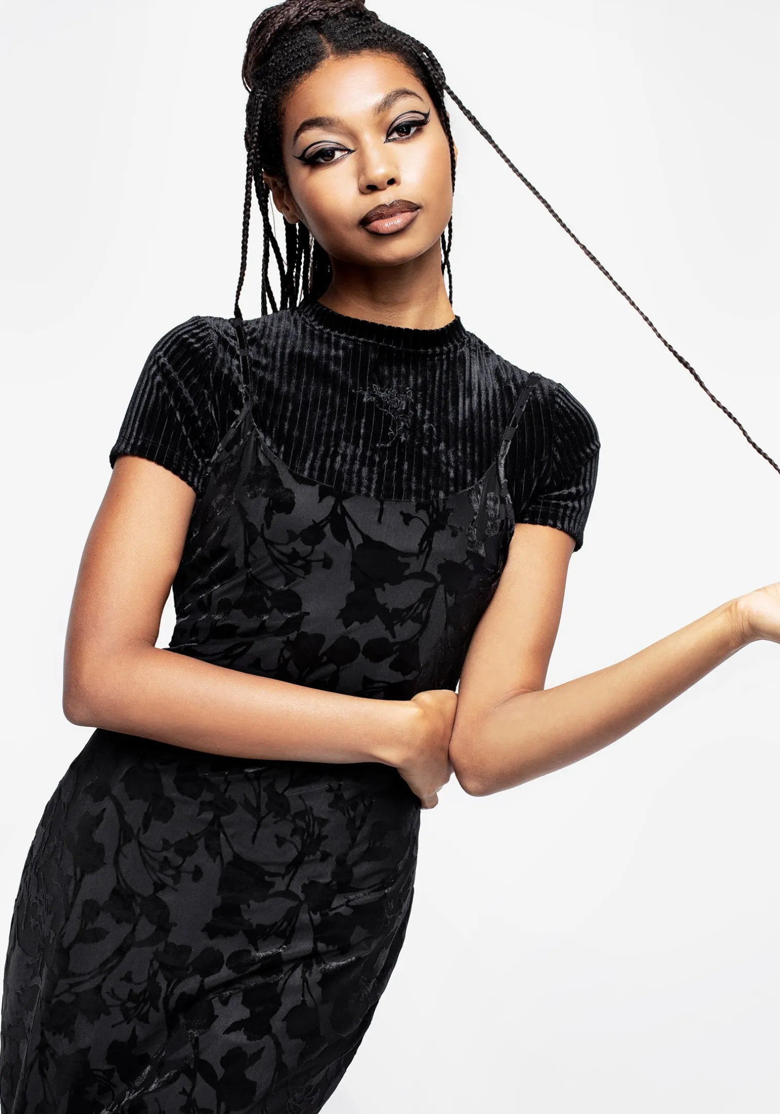 Ava Devoré Mesh Midi Dress